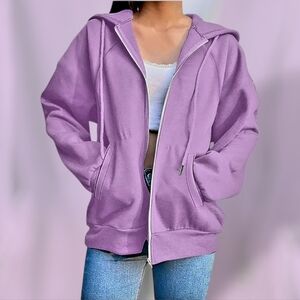 Fox Women's Deep Lilac Zip-Up Fleece Hoodie Sweatshirt
